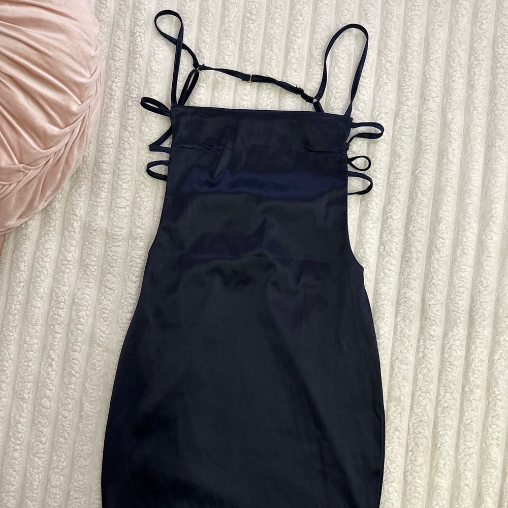 Elegant Black Satin Dress